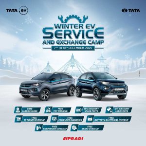 सिप्रदी ट्रेसिङद्वारा टाटा ईभीका लागि ‘Winter EV Service And Exchange Camp’ घोषणा