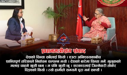 पुराना दलले पनि आत्तिनु पर्दैन, नयाँले मात्तिनु पर्दैनः प्रधानमन्त्री