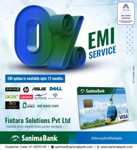 सानिमा बैंकको नयाँ योजना: ०% ब्याजमा १२ महिनासम्म किस्ताबन्दी सुविधा