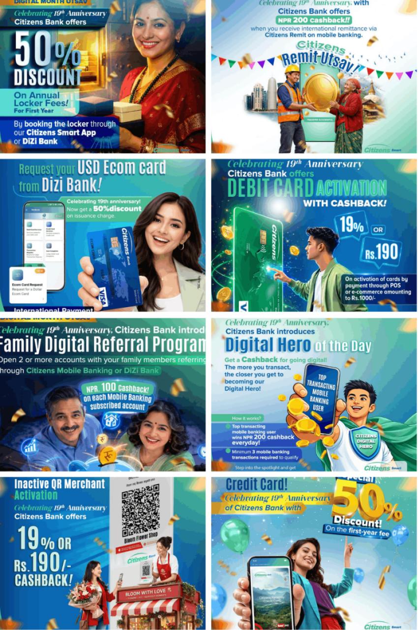 सिटिजन्स बैंकको “डिजिटल मन्थ उत्सव” बैशाख महिनाभर छुटै छुट