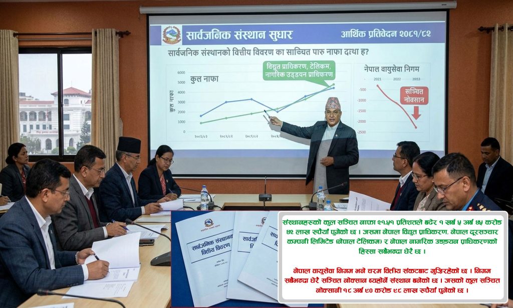 सार्वजनिक संस्थानको नाफा १२ प्रतिशतले बढ्यो, वायुसेवा निगम सबैभन्दा बढी घाटामा