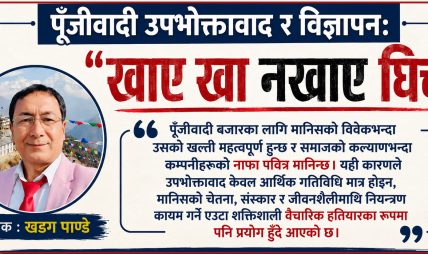 पूँजीवादी उपभोक्तावाद र बिज्ञापन: “खाए खा नखाए घिच” पूँजीवादी उपभोक्तावाद र बिज्ञापन: “खाए खा नखाए घिच”