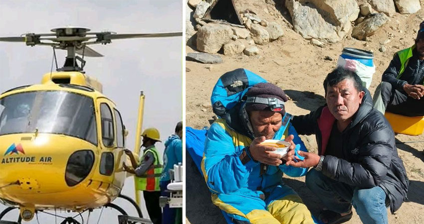 पाँच दिनदेखि सगरमाथामा बेपत्ता भएका शेर्पाको उद्धार