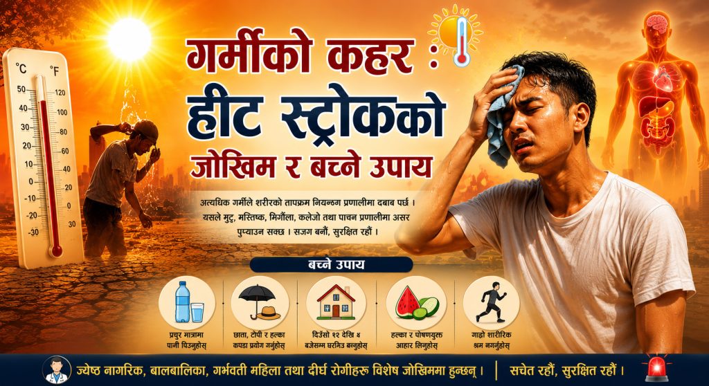 उच्च गर्मीमा हीट स्ट्रोकको जोखिम : कसरी बच्ने ?