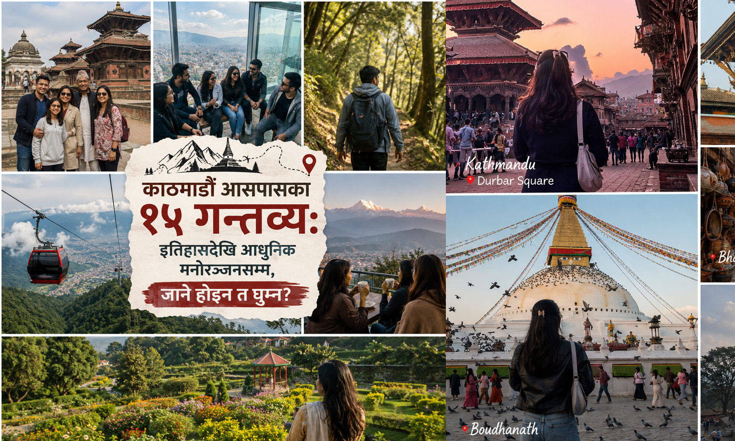काठमाडौँ आसपासका १५ गन्तव्यः इतिहासदेखि आधुनिक मनोरञ्जनसम्म, जाने होइन त घुम्न ?