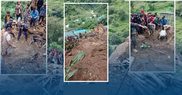 रोल्पामा पहिरोले घर पुरिँदा तीन जना बेपत्ता